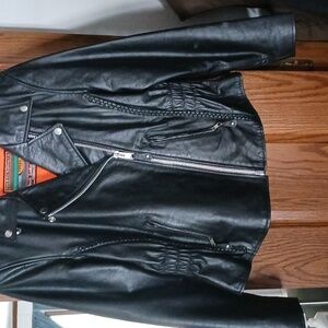 Ladies large leather bomber jacket